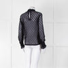 Sandro Navy Lace Top with Slip