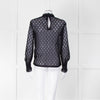 Sandro Navy Lace Top with Slip