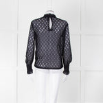 Sandro Navy Lace Top with Slip