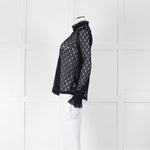 Sandro Navy Lace Top with Slip