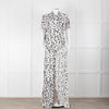 Self-Portrait Maxi White and Black Leopard Dress with Keyhole Neckline