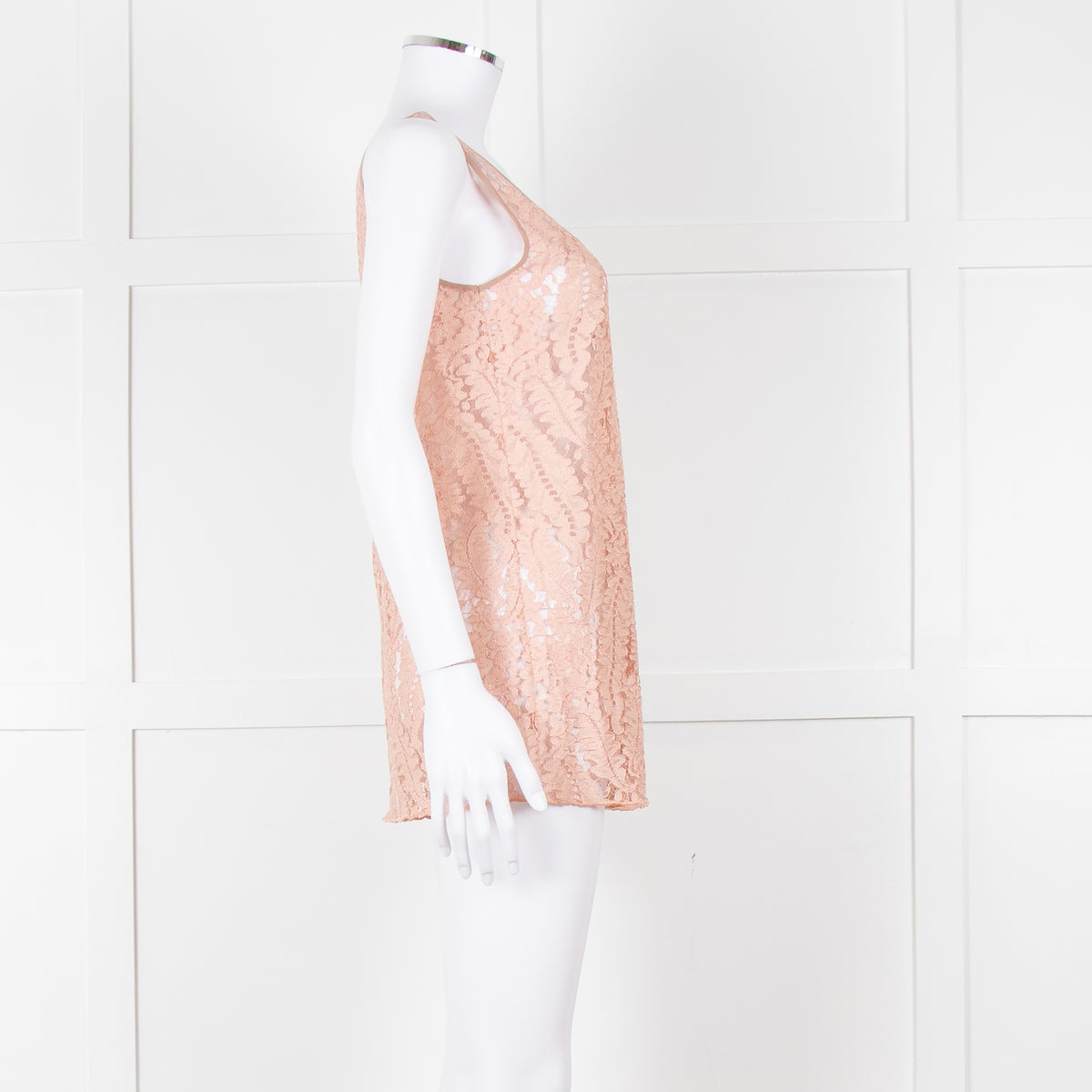 No 21 Peach Lace Sleeveless Top