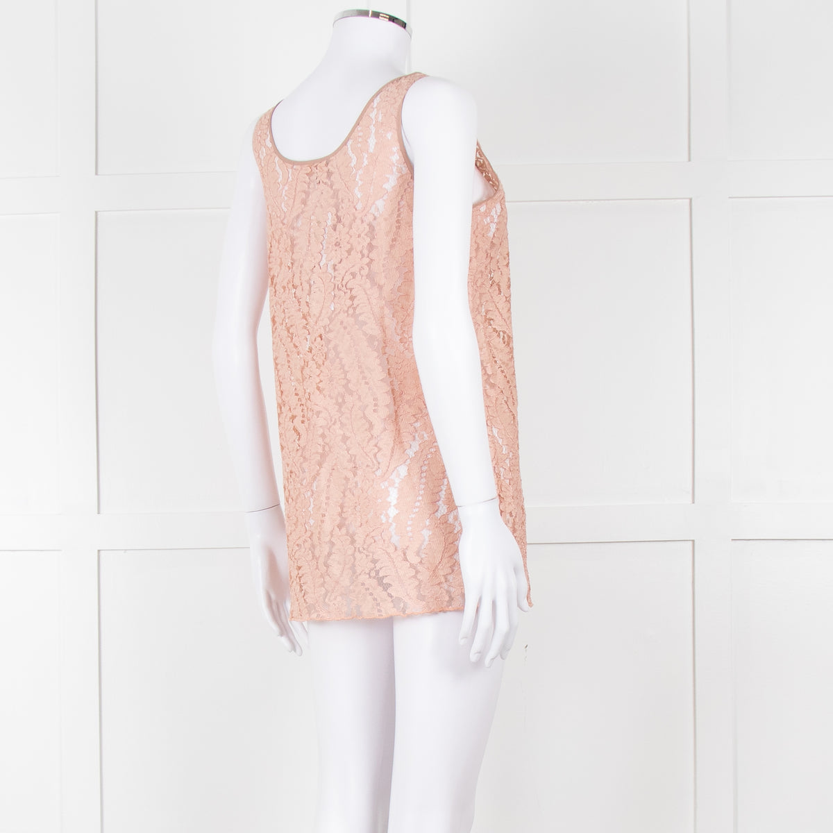 No 21 Peach Lace Sleeveless Top