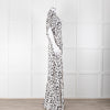 Self-Portrait Maxi White and Black Leopard Dress with Keyhole Neckline