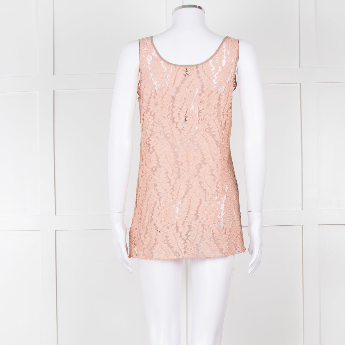 No 21 Peach Lace Sleeveless Top