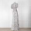 Self-Portrait Maxi White and Black Leopard Dress with Keyhole Neckline
