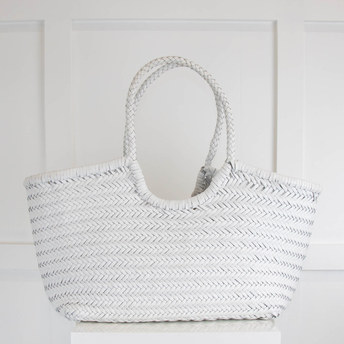 Dragon Diffusion Nantucket white Leather Tote