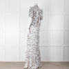 Self-Portrait Maxi White and Black Leopard Dress with Keyhole Neckline