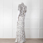 Self-Portrait Maxi White and Black Leopard Dress with Keyhole Neckline