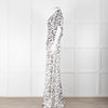 Self-Portrait Maxi White and Black Leopard Dress with Keyhole Neckline