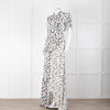 Self-Portrait Maxi White and Black Leopard Dress with Keyhole Neckline