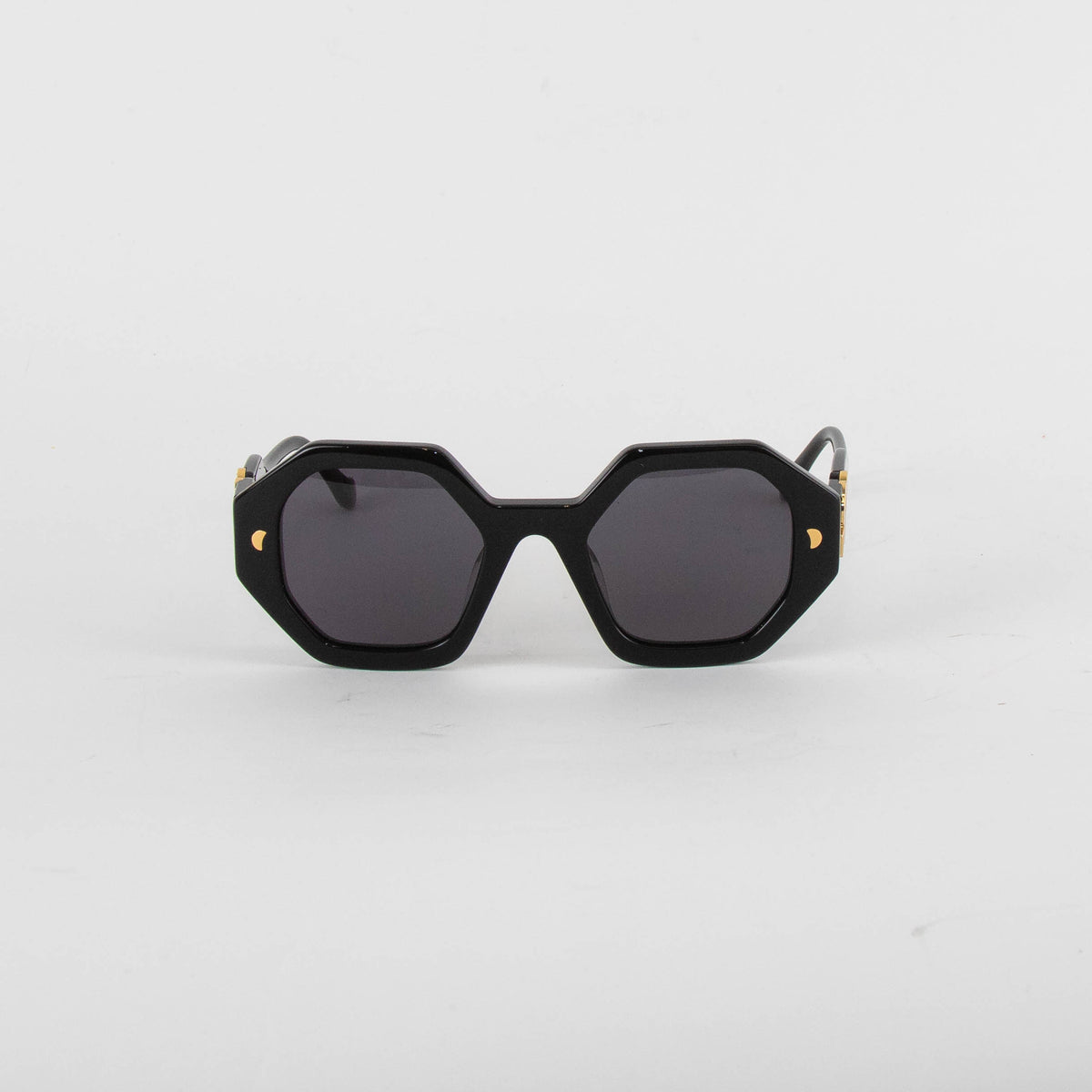 Nanushka Carlen Hexagonal Black Sunglasses