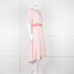 Me + Em White Red Dot Short Sleeve Midi Dress