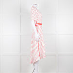 Me + Em White Red Dot Short Sleeve Midi Dress