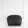 Woven Black Leather Cross Body Bag
