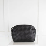 Woven Black Leather Cross Body Bag