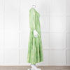 Sundress Green and Gold Lurex Smocked One Shoulder Maxi Dress