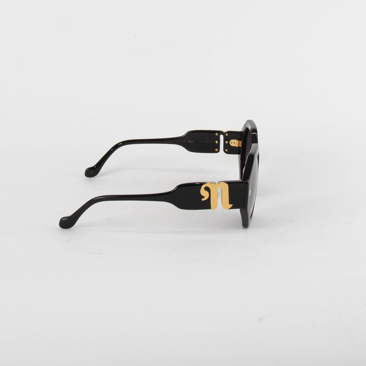 Nanushka Carlen Hexagonal Black Sunglasses