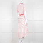 Me + Em White Red Dot Short Sleeve Midi Dress