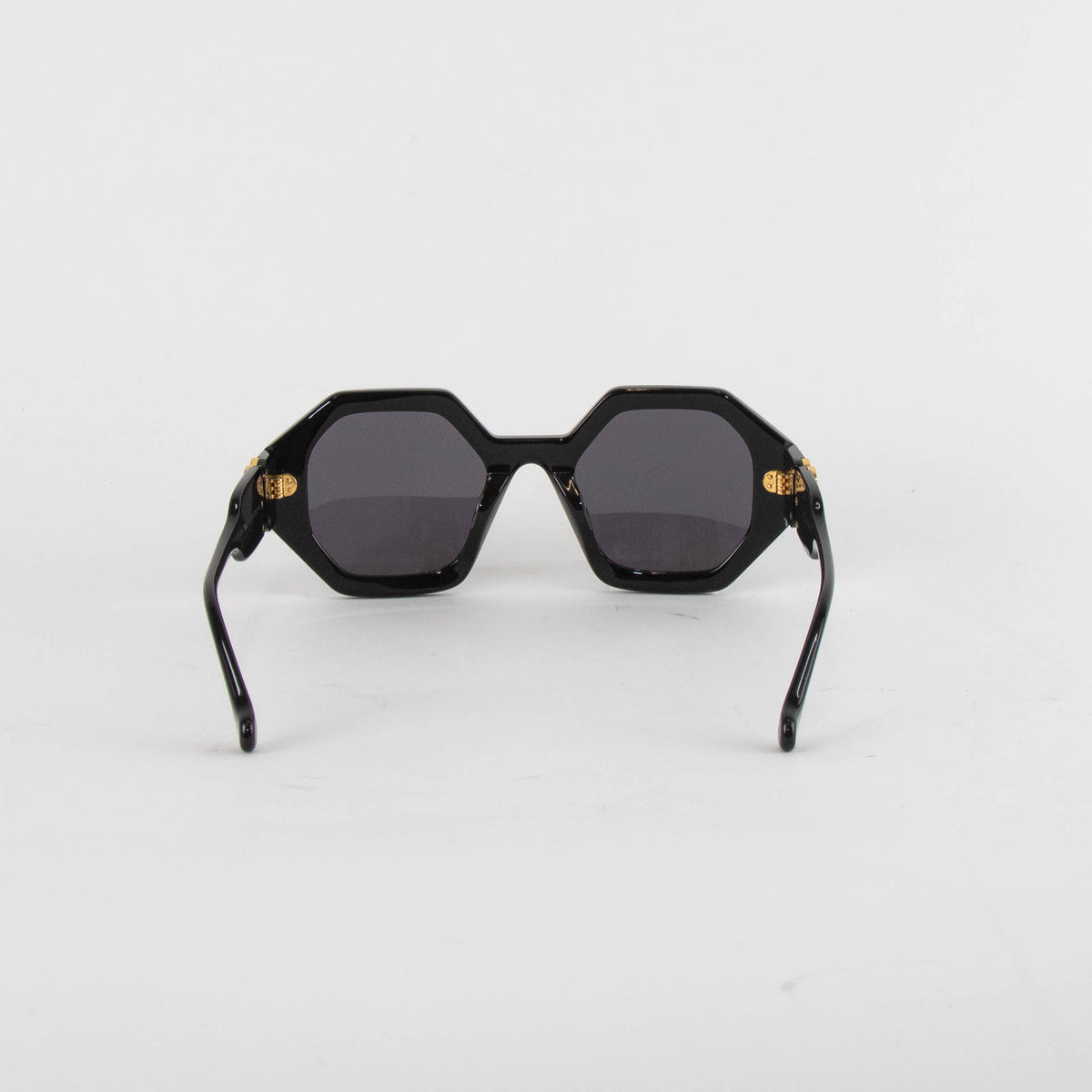 Nanushka Carlen Hexagonal Black Sunglasses