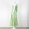 Sundress Green and Gold Lurex Smocked One Shoulder Maxi Dress