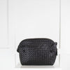 Woven Black Leather Cross Body Bag