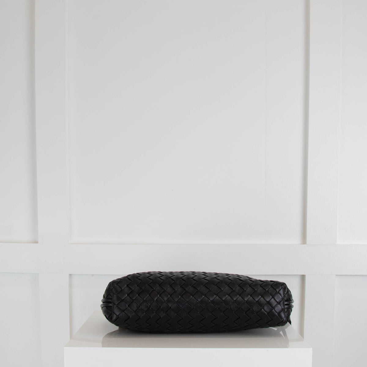 Woven Black Leather Cross Body Bag