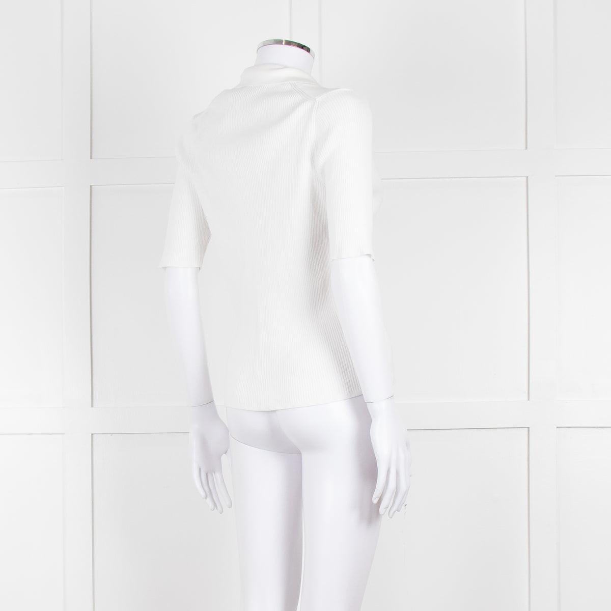 Me + Em White Ribbed V-Neck Top