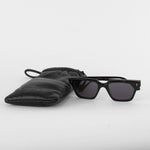 Nanushka Cadao Black Rectangle Frame Sunglasses