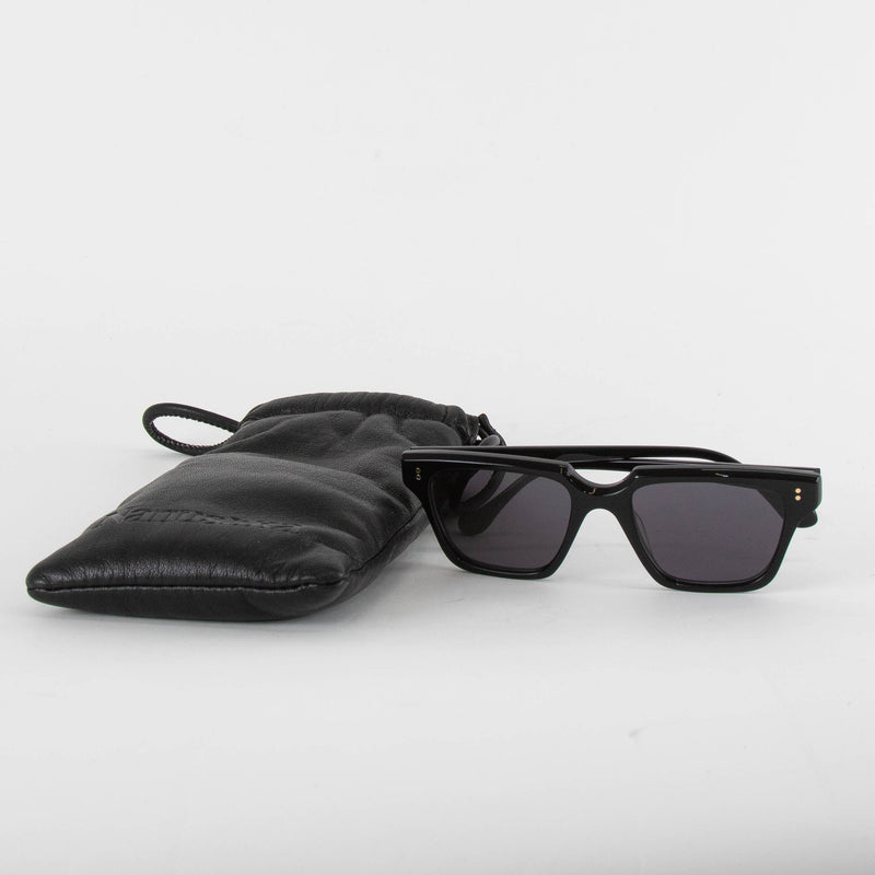 Nanushka Cadao Black Rectangle Frame Sunglasses
