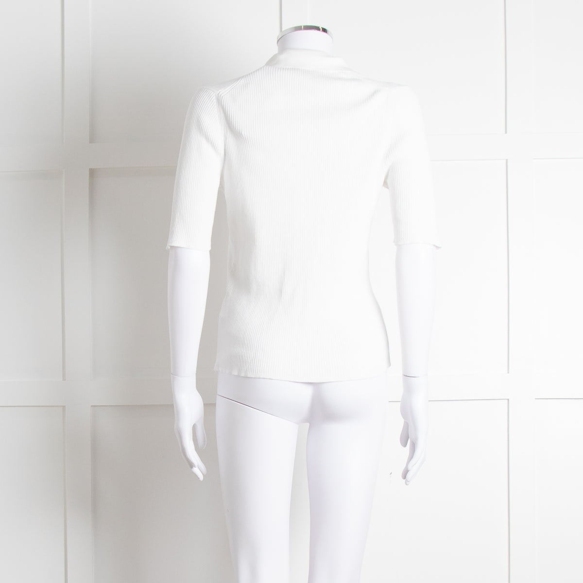 Me + Em White Ribbed V-Neck Top