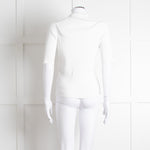 Me + Em White Ribbed V-Neck Top