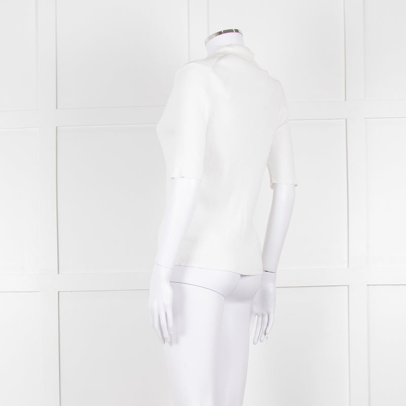 Me + Em White Ribbed V-Neck Top