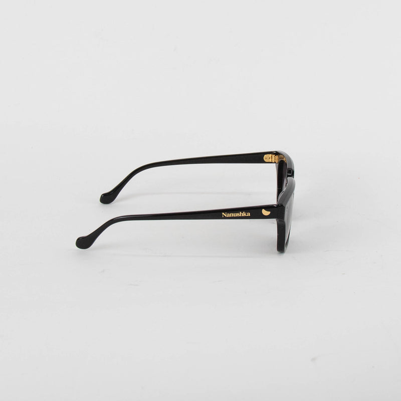 Nanushka Cadao Black Rectangle Frame Sunglasses
