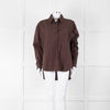 Reformation Brown Pinstripe Cotton Shirt