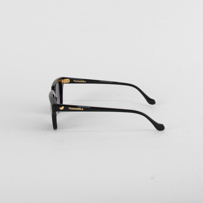 Nanushka Cadao Black Rectangle Frame Sunglasses