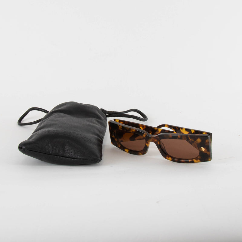 Nanushka Fenna Dark Amber Narrow Sunglasses