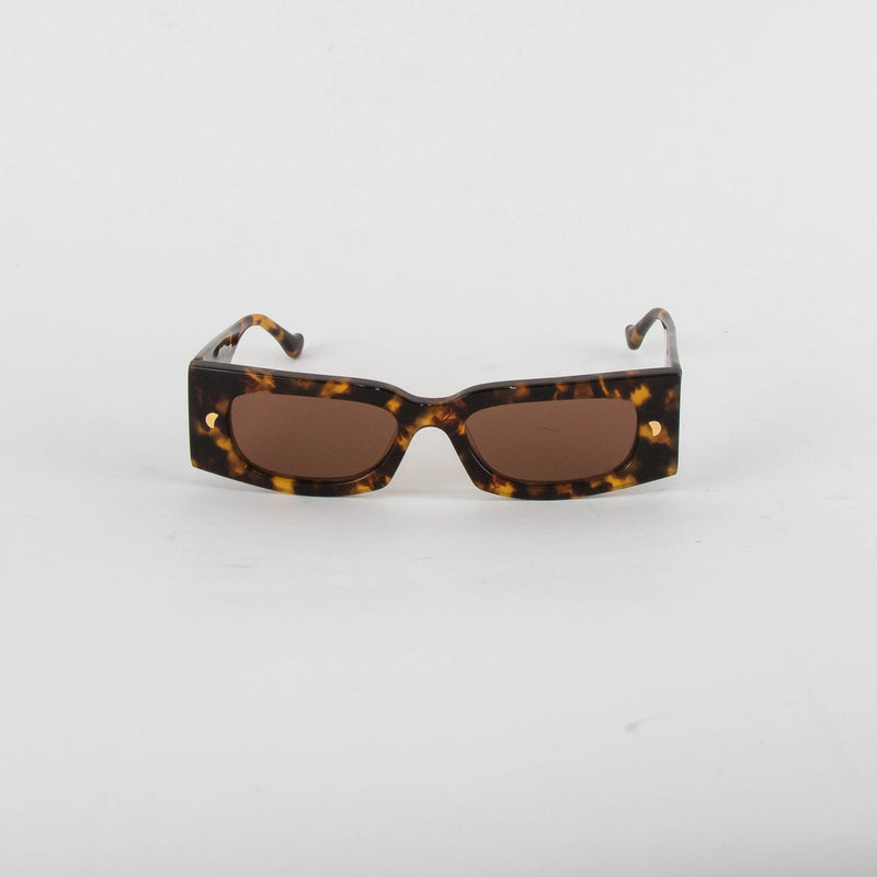Nanushka Fenna Dark Amber Narrow Sunglasses