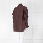 Reformation Brown Pinstripe Cotton Shirt