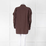 Reformation Brown Pinstripe Cotton Shirt