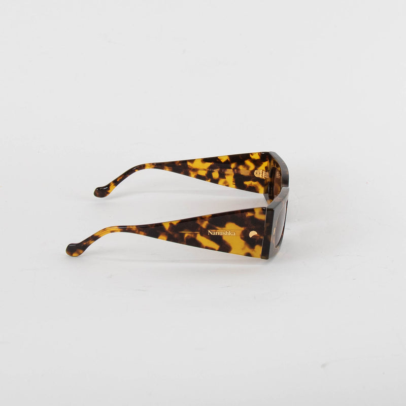 Nanushka Fenna Dark Amber Narrow Sunglasses