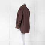 Reformation Brown Pinstripe Cotton Shirt