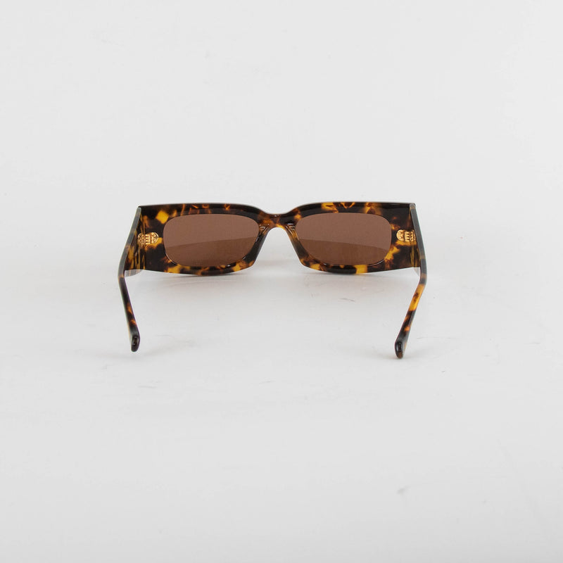 Nanushka Fenna Dark Amber Narrow Sunglasses