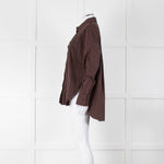 Reformation Brown Pinstripe Cotton Shirt