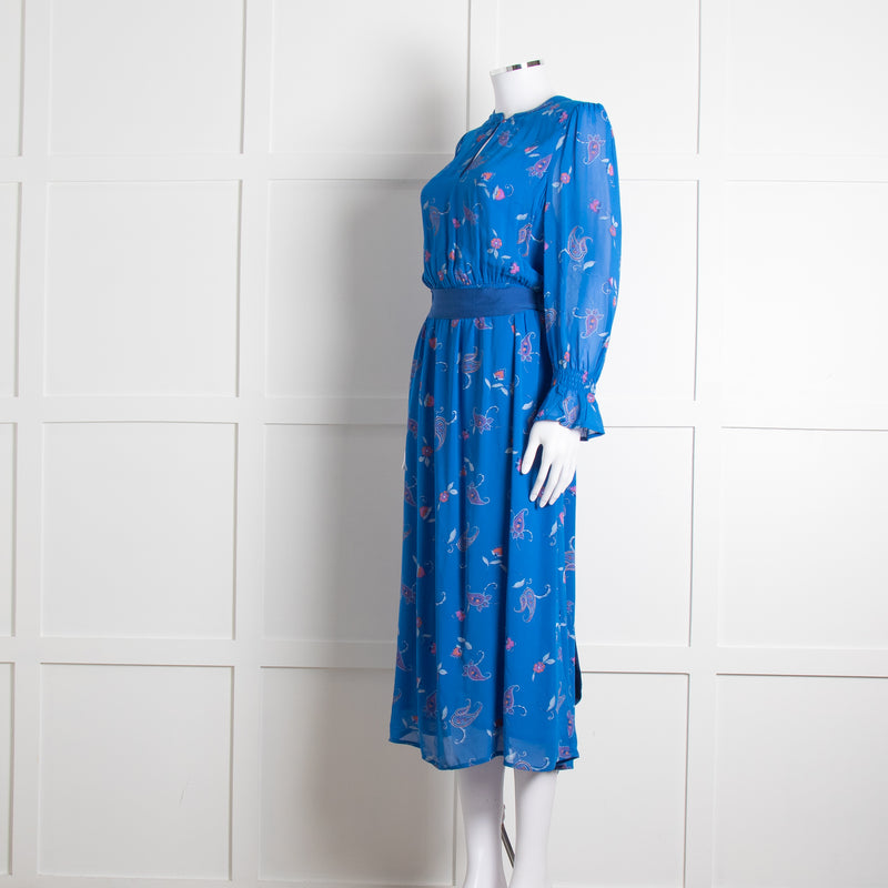 Aspiga Blue Paisley Print Belted Dress