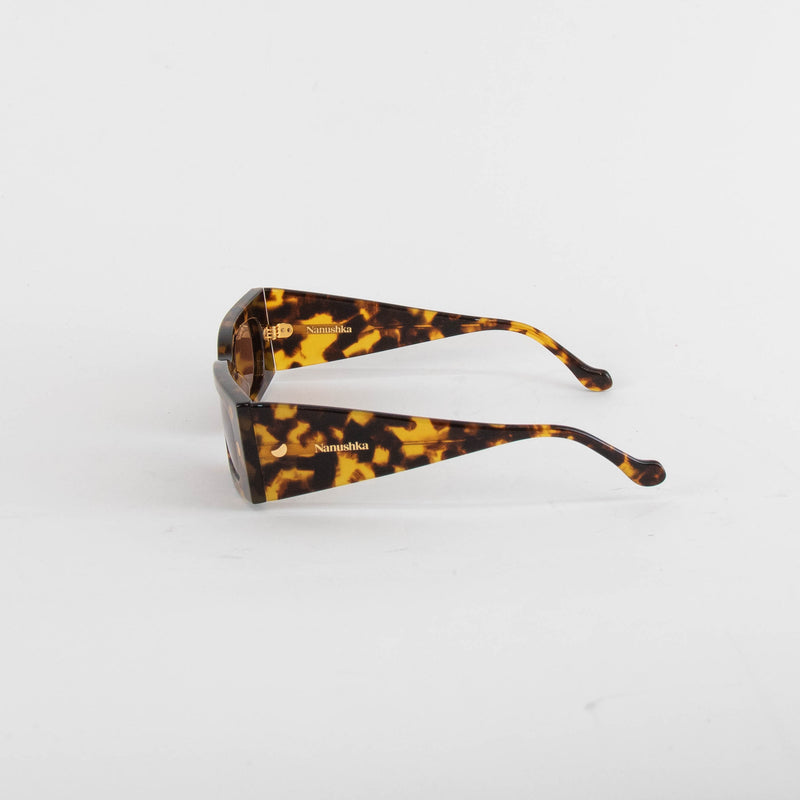 Nanushka Fenna Dark Amber Narrow Sunglasses
