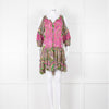 Miss June Green Embroidered Kaftan Mini Dress