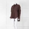 Reformation Brown Pinstripe Cotton Shirt