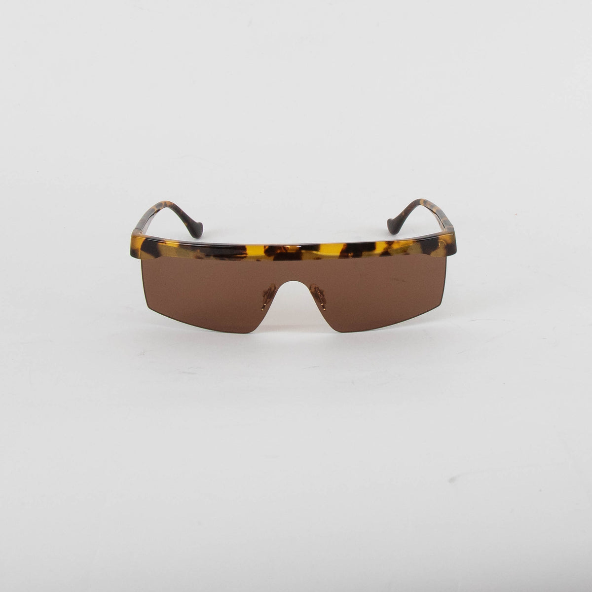 Nanushka Brown Callias Dark Amber Flat Top Sunglasses