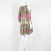 Miss June Green Embroidered Kaftan Mini Dress